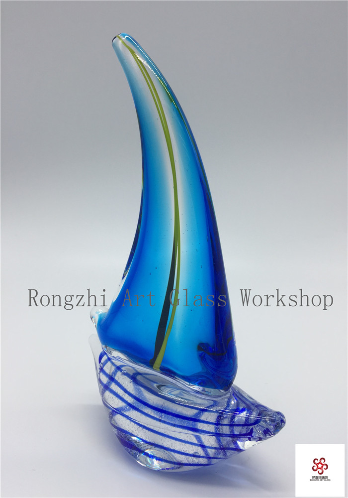 Sailboat Wave Glass Sculpture