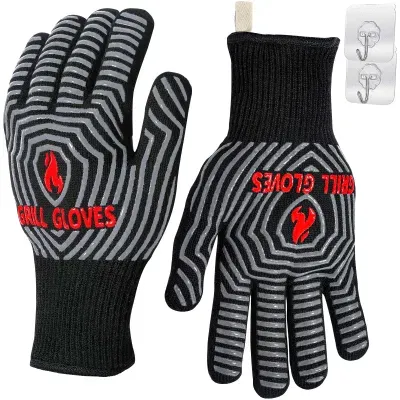 Cooking Baking Silicone Non-Slip Grilling Extreme Heat Resistant Oven BBQ Gloves