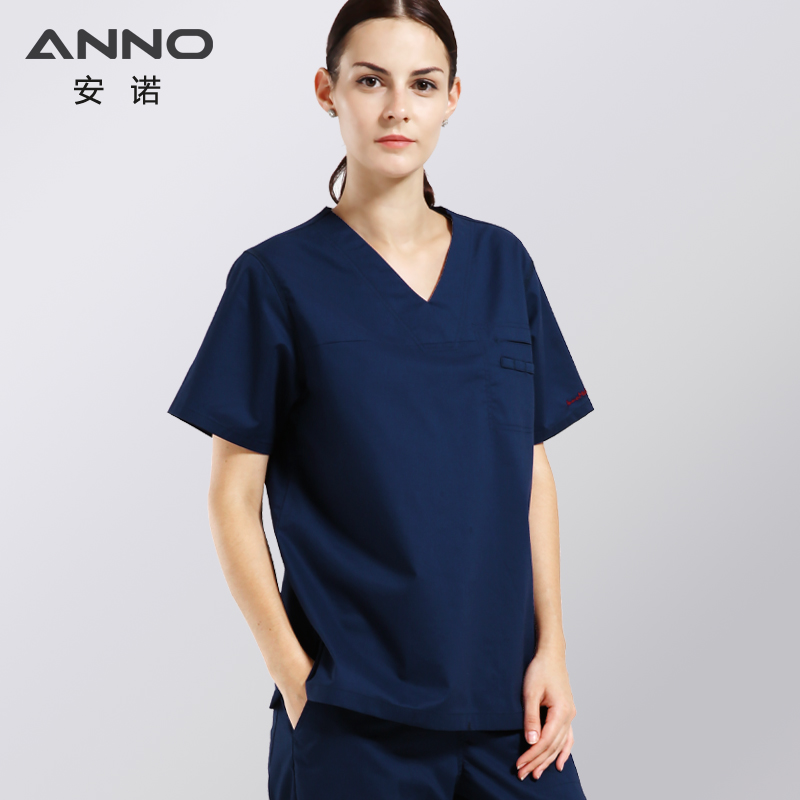 ANNO Cotton Scrubs Set Nursing Uniforms for Unisex Elastic Clothing Height Quality Nurse Uniform Hospital Staff Suit