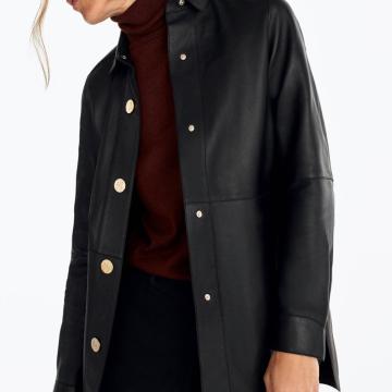 Frauen Slim Punk Leder Motorrad Biker Shirt