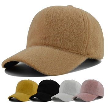 Στερεό χρώμα Mink Velvet Duck Tongue Hat - Μοντέρνο υπαίθριο ζεστό καπέλο μπέιζμπολ για ενήλικες