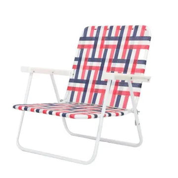 Portable Steel and Plastic Web Lawn and Beach Chair