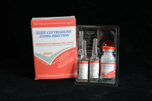 Цефтриаксон натрия для инъекций BP 250 мг