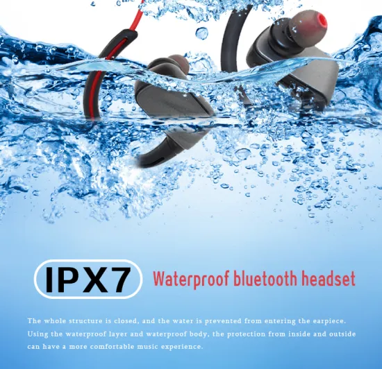 Outdoor sport headphones IPX67 Waterproof Bluetooth Headset Wireless earphone