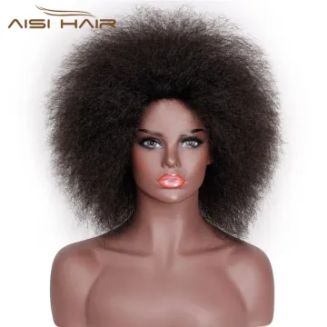 Aisi Hair Synthetic Hair Short Kinky Curly Afro Wig Fluffy Cosplay Wigs for Women High Temperature Fiber Wigs