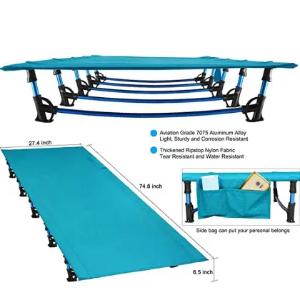 Custom Logo Ultralight Folding Portable Camping Bed Light Cot Easy to Carry Camping Bed Travel Outdoor Folding Cot