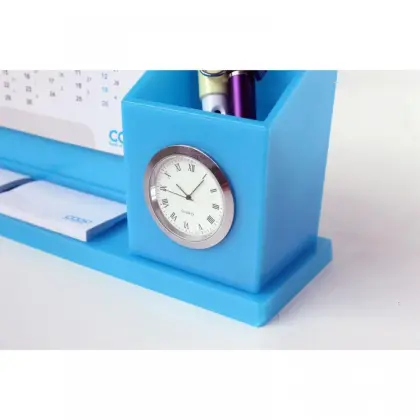 Bule Acrylic Desk Calendar Planner Storage Stand