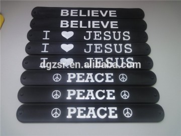 Multiple color and customer logo lovely silicone slap bracelet