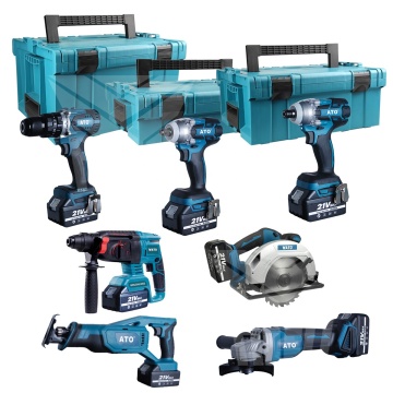 ATO Power Tools CB2007 21V 4.0Ah Cordless Brushless Impact Drill Wrench Combo Kit
