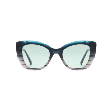 Women Acetate Polarized Slim Cat Eye Acetate Sunglasses