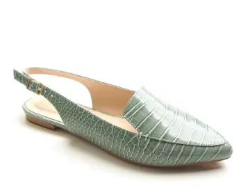 Women's Closed Pointed Toe Buckled Slingback Flat