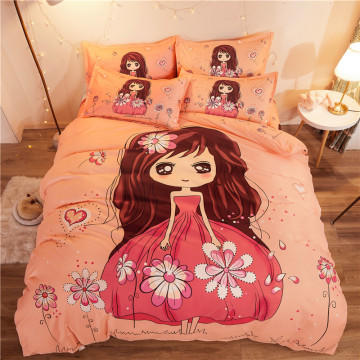 Ensemble de draps de lit pour filles roses de princesse chaude