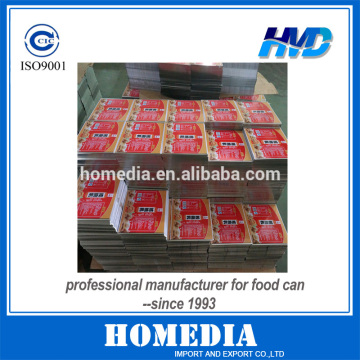 Prined Electronic tinplate T1-T4