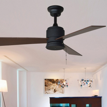 LEDER Ventilatore da soffitto in rattan nero
