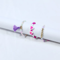 Bracciale per talloni a cuore pesca viola 12 mm