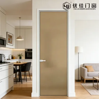 Tea Oil Sand Single Glass Swing Door