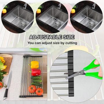 Foldable Multipurpose Stainless Steel Silicone Drain Rack