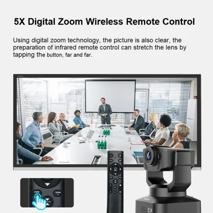Aoni 4K HD Optic USB Conference Camera with Auto Tracking and Built-in Microphone