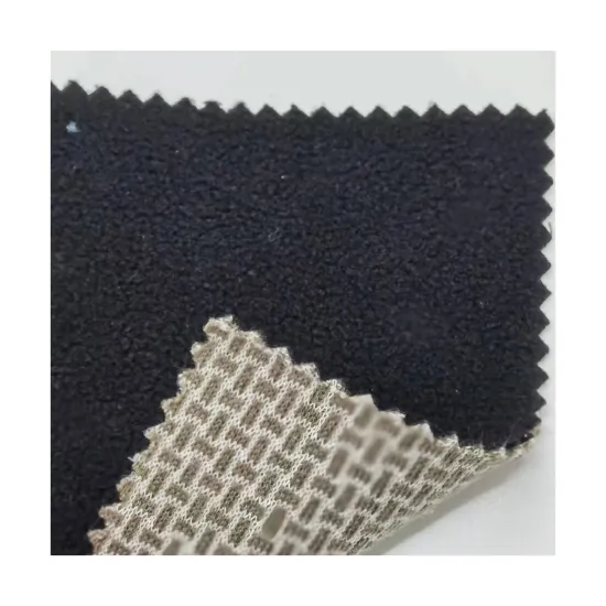 Windproof Jacquard Plaid Bonded Poly Fleece Fabric - Waterproof and Weather Resistant Polyester