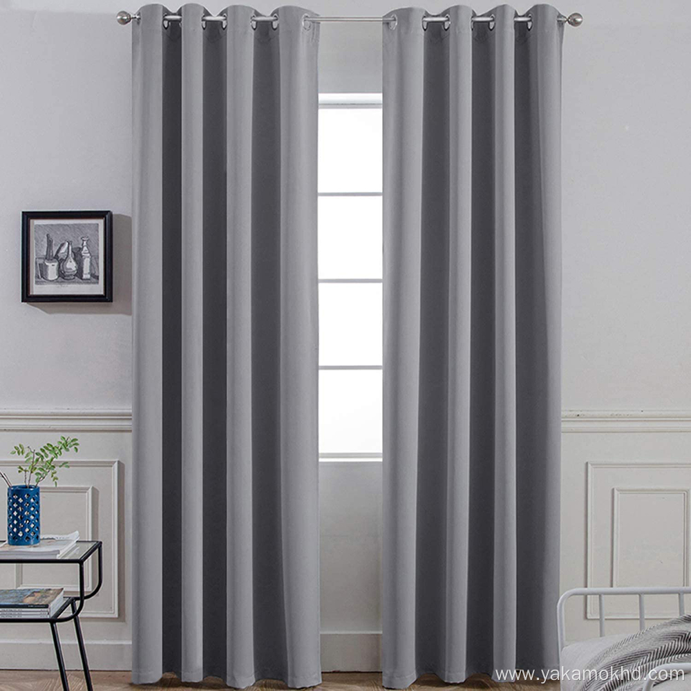 96 Inch Long Gray Blackout Curtains