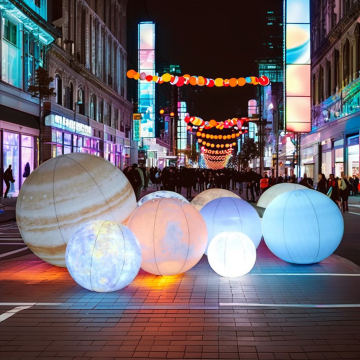 Eco-Friendly Decorative Inflatable Air Planet Lighting Balloon for Promotional Events