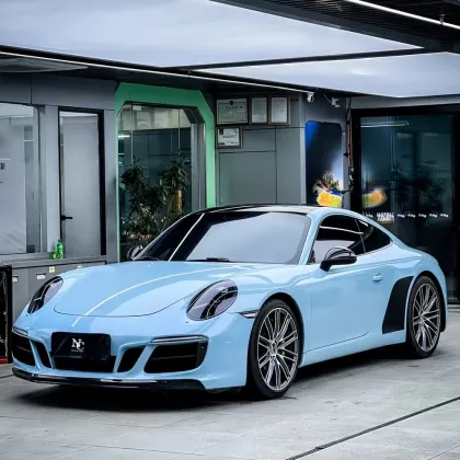 High Glossy Ocean Blue Car Wrap