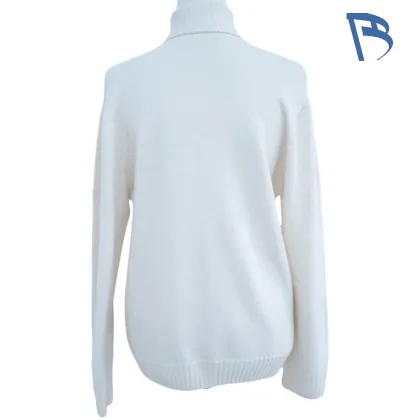 Cream Turtleneck Cable Knit Sweater