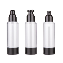 30 ml 50 ml 80 ml 100 ml de qualité supérieure claire comme l&#39;huile en plastique cosmétique de pompe sans air bouteilles de sérum noir