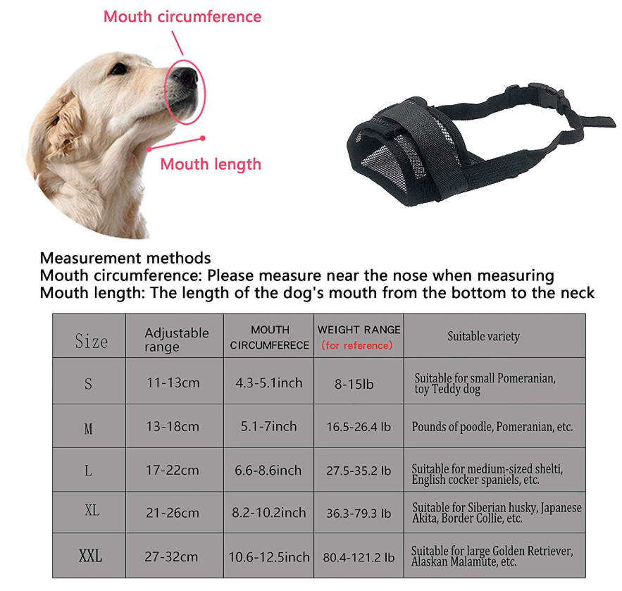 Dog Muzzle with Adjustable Straps