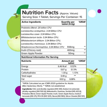 Weight Loss Low Sugar Green Apple Effervescent Tablets