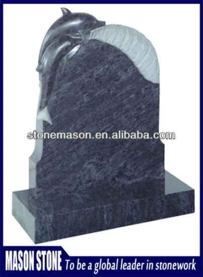 Mass blue animal dolphin headstone