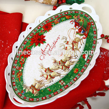 15 Inches New Bone China Christmas Tray