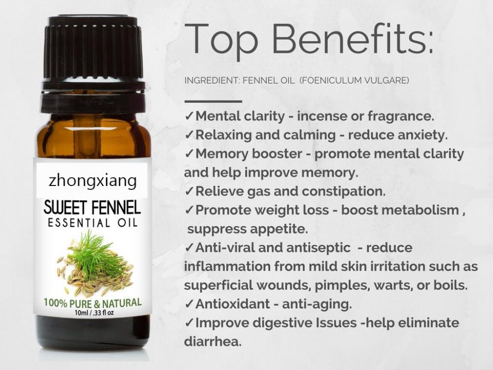 100% pure organic Sweet Fennel essential Oil