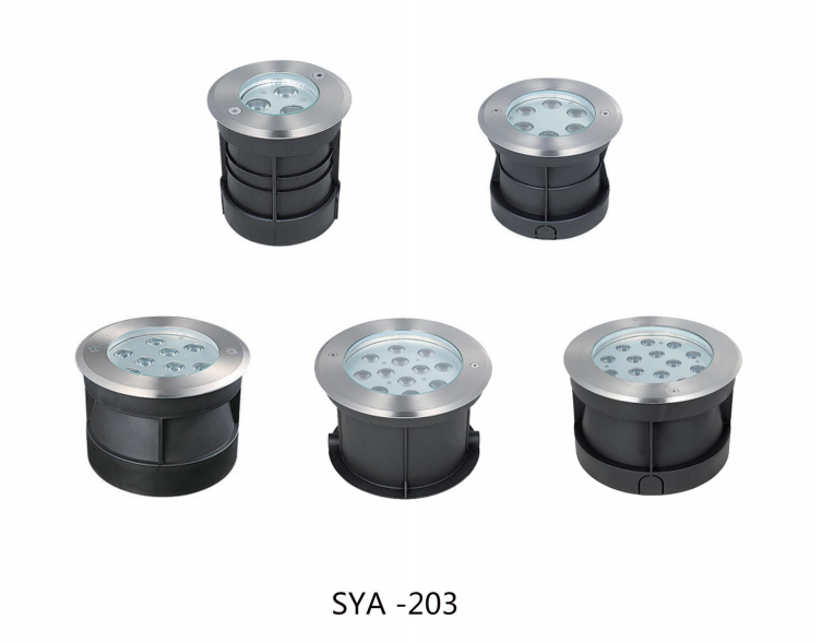 Embedded stainless steel underwater light