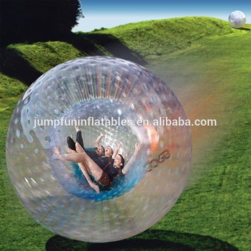 Jumpfun 100% TPU/PVC giant inflatable zorbing ball, high quality zorb ball