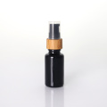 Opaque Black Glass Bamboo Collar Toner Bottle with Sprayer