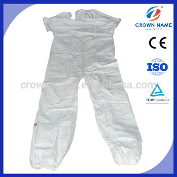 CROWNNAME white disposable nonwoven material coverall