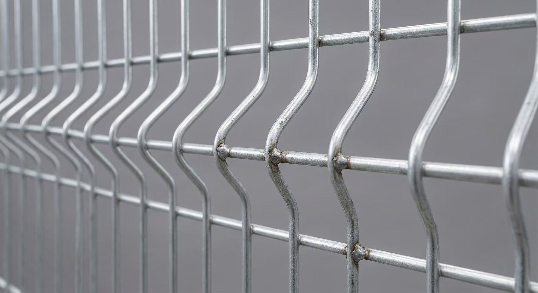 3D welded wire mesh fence V-bend design close-up showing structural rigidity