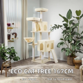 Luxury Cat Tree Tower Tunnel Wooden Indoor Sisal Scratcher Multi Level Climbing Playground Resting Platform Interactive Condo