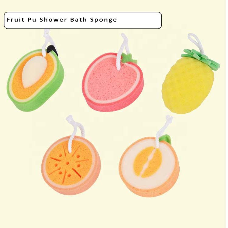 2022 Mauri Esponja De Frutas Bath Fruit Pu Shower Bath Sponge Orange Shape Cleaning Sponge For Removing Smell4 Jpg