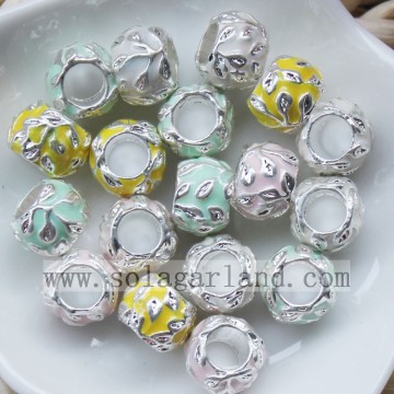 11MM Charming Color Oil Driping Metal Beads With 6MM Big Hole