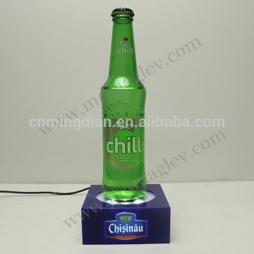 Led acrylic bottle display, single bottle stand for wine shop, customized led bottle glorifier