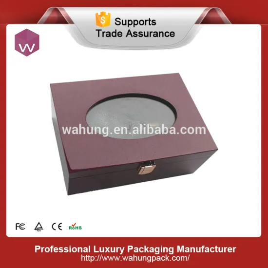 new design locked wooden wine box with acrylic window wooden gift wine case