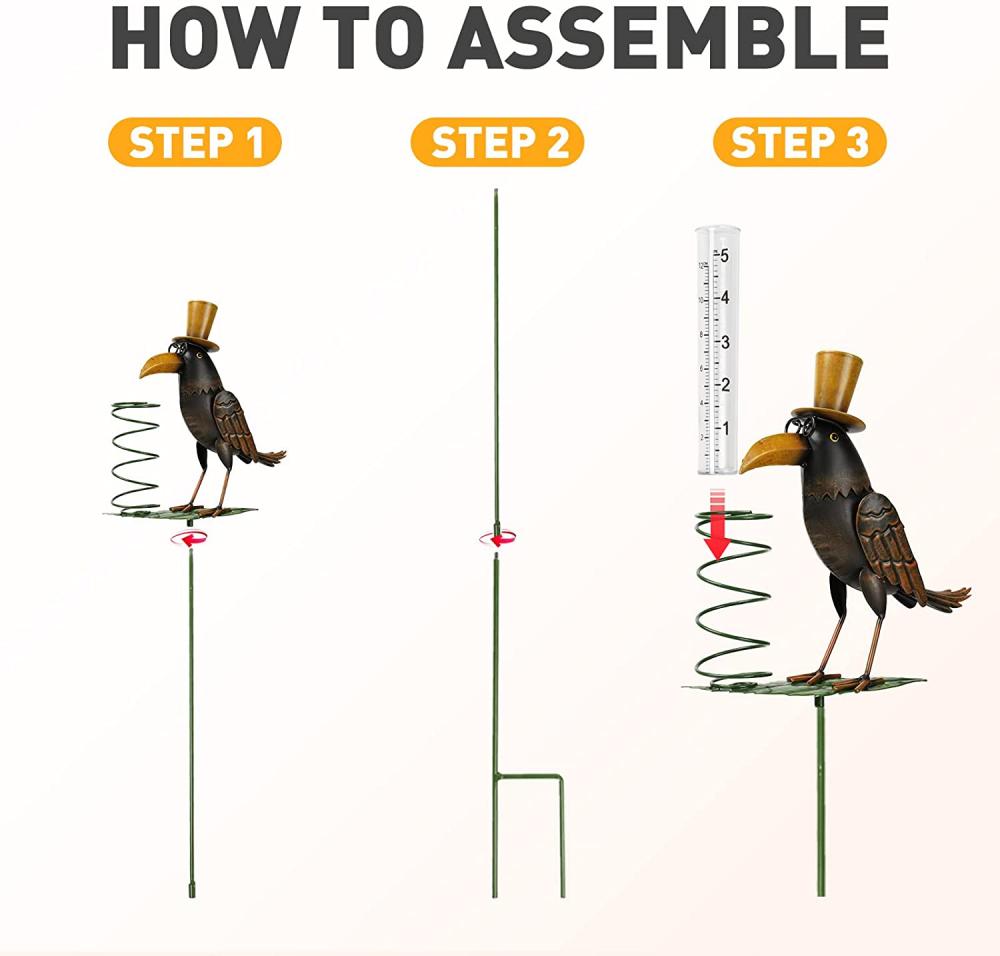 Vogelregenmessstock für Gartenstöcke Dekor