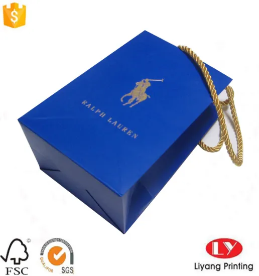 Small Blue Paper Gift Bag With Handle