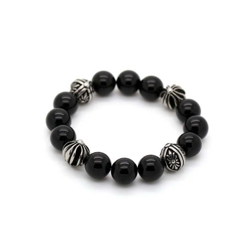 Black agate stone gift bangle bracelet for men