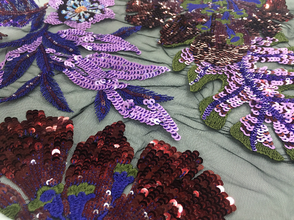 Flower Sequin Embroidery Fabric