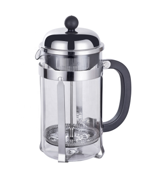 French Press Coffee Maker: Heat Resistant Borosilicate Glass Carafe with Filter for Brewing Coffee and Tea - 600ML