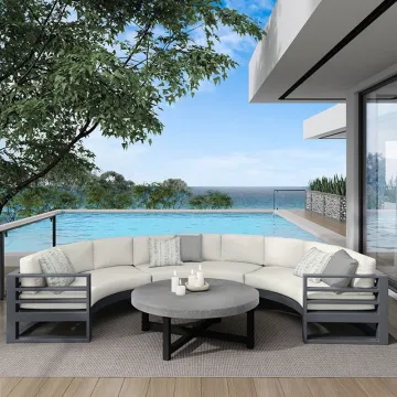Outdoor Terrace Aluminum Tube Sofa Set - New Courtyard Garden Sofa Collection