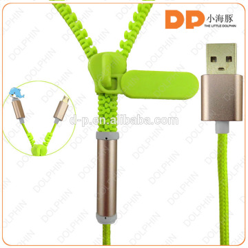 High speed transmission data charger cable zipper 2 in 1 micro usb cable for all phone